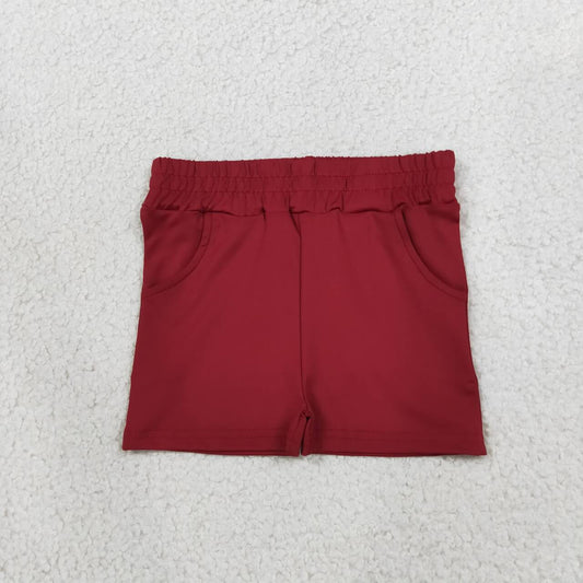 Toddle baby girls maroon color summer yoga shorts