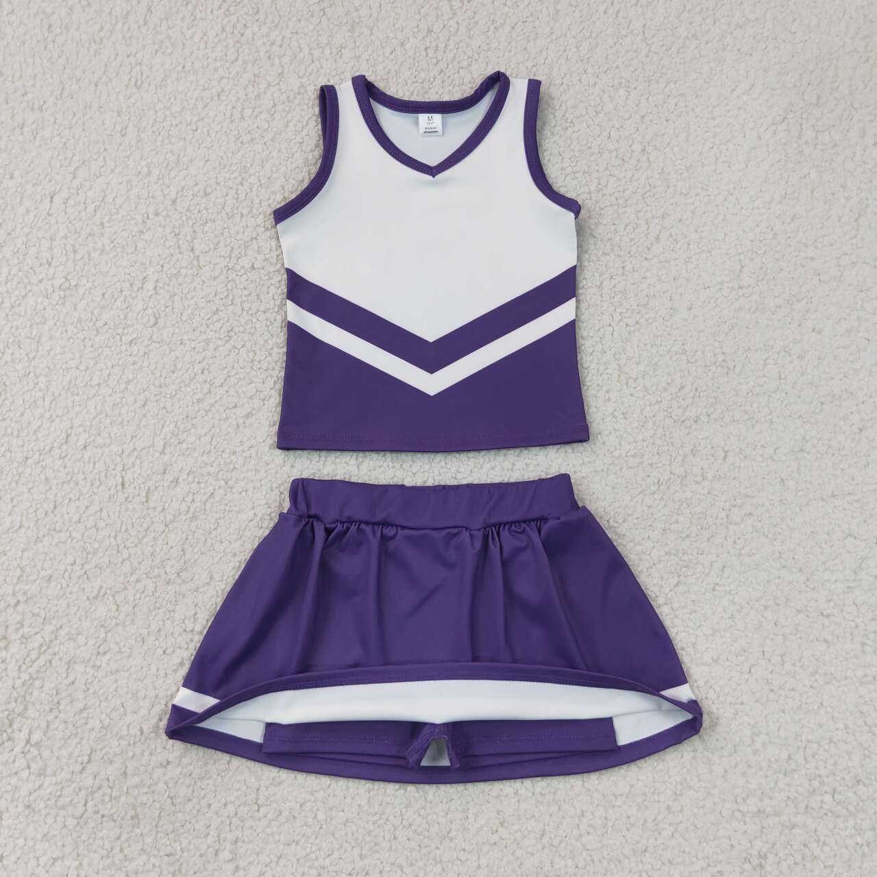 Purple top matching skorts girls summer yoga outfit