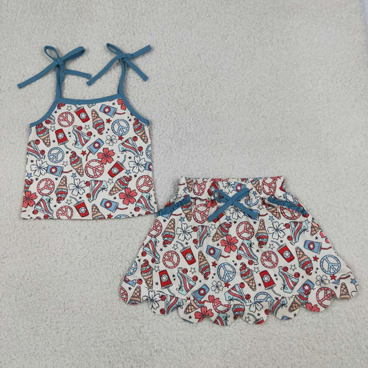 Skate shoes top matching skorts girl summer clothes