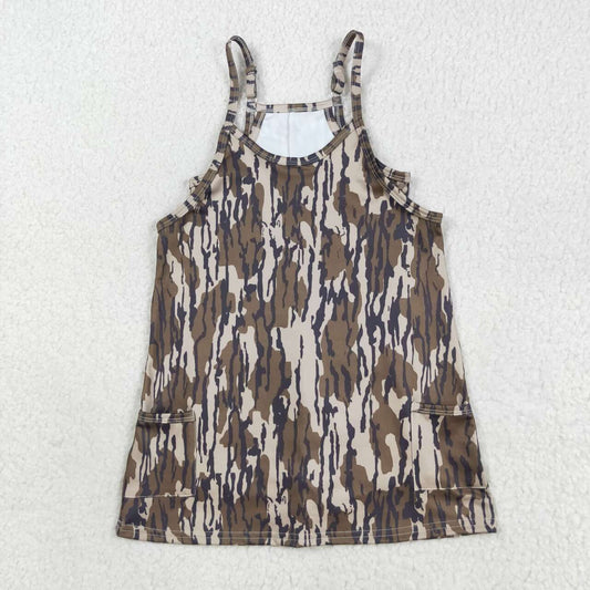 Baby girls bottomland camouflage active wear athletic summer yoga skort dress