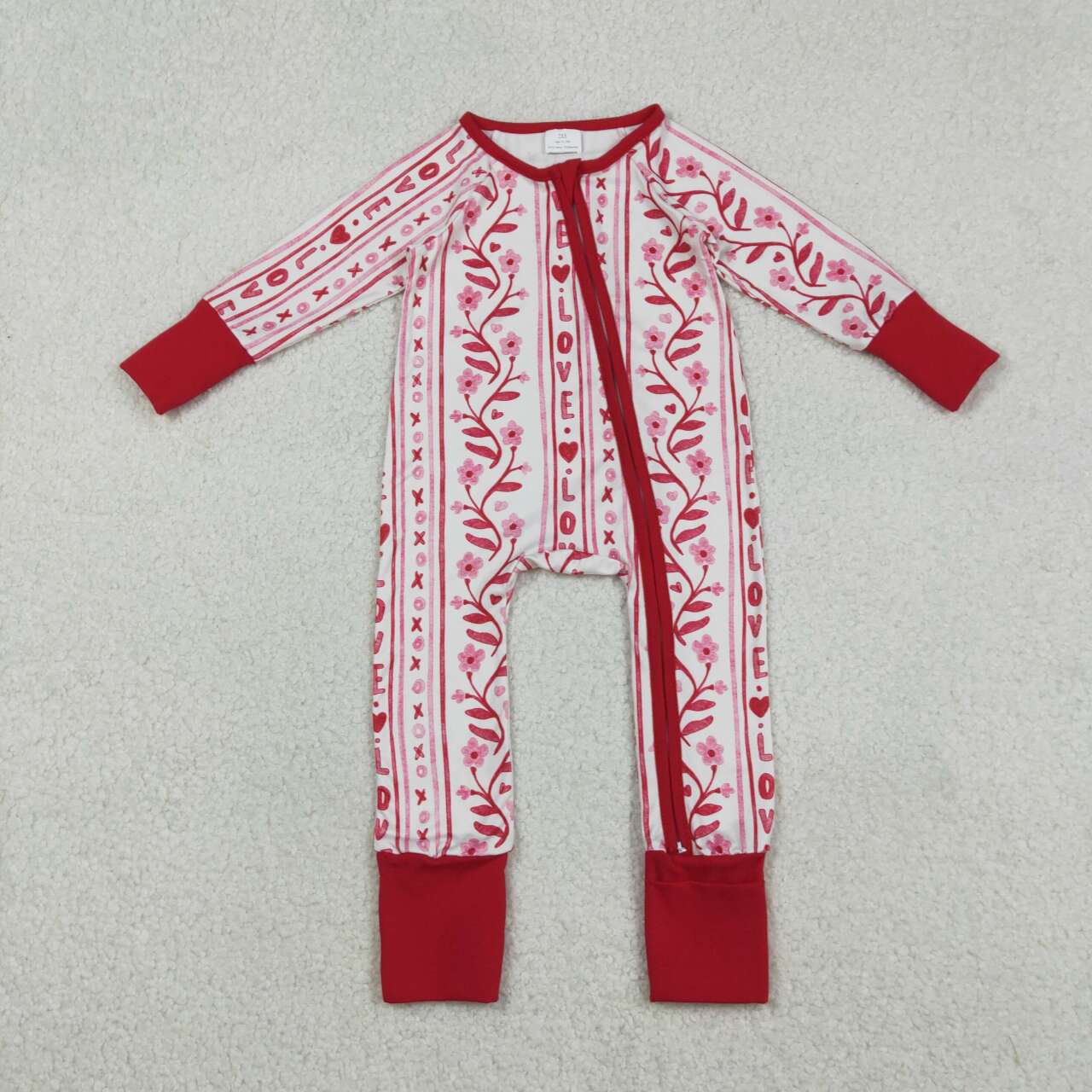 Toddle baby Valentines heart long sleeve romper
