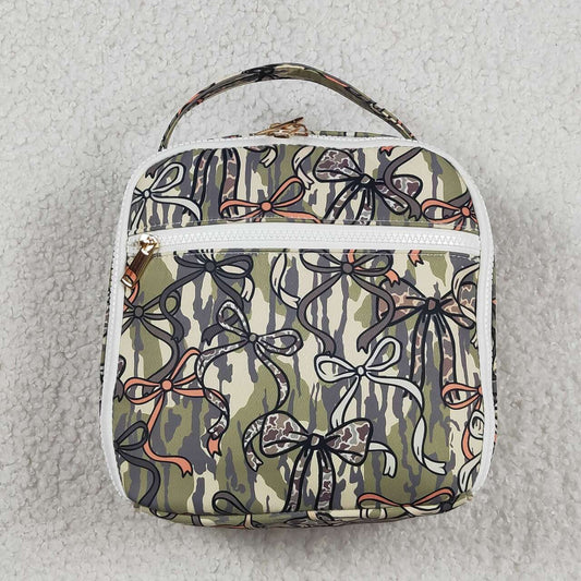 Camo bow design lunch box bag