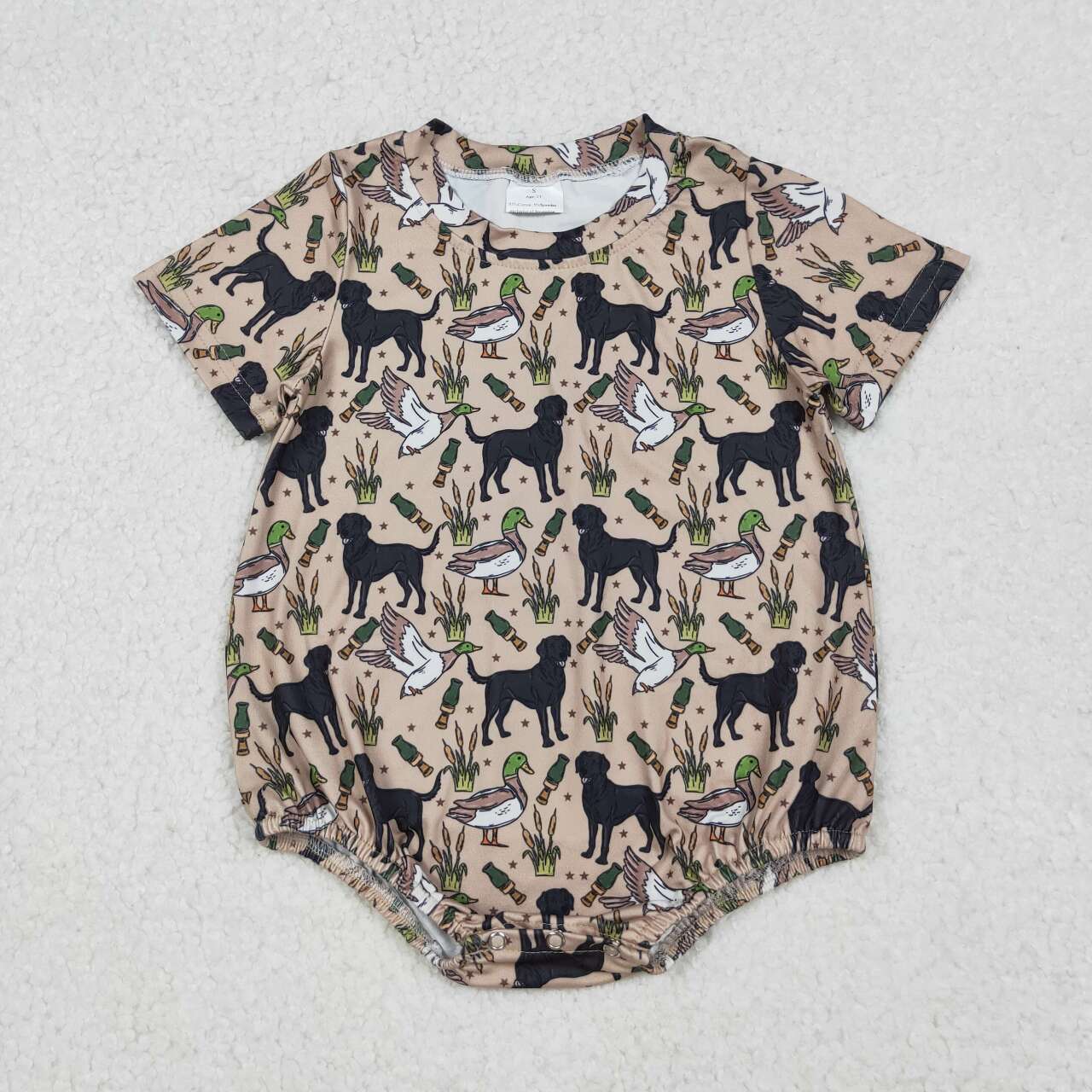Toddle baby boy dog duck romper