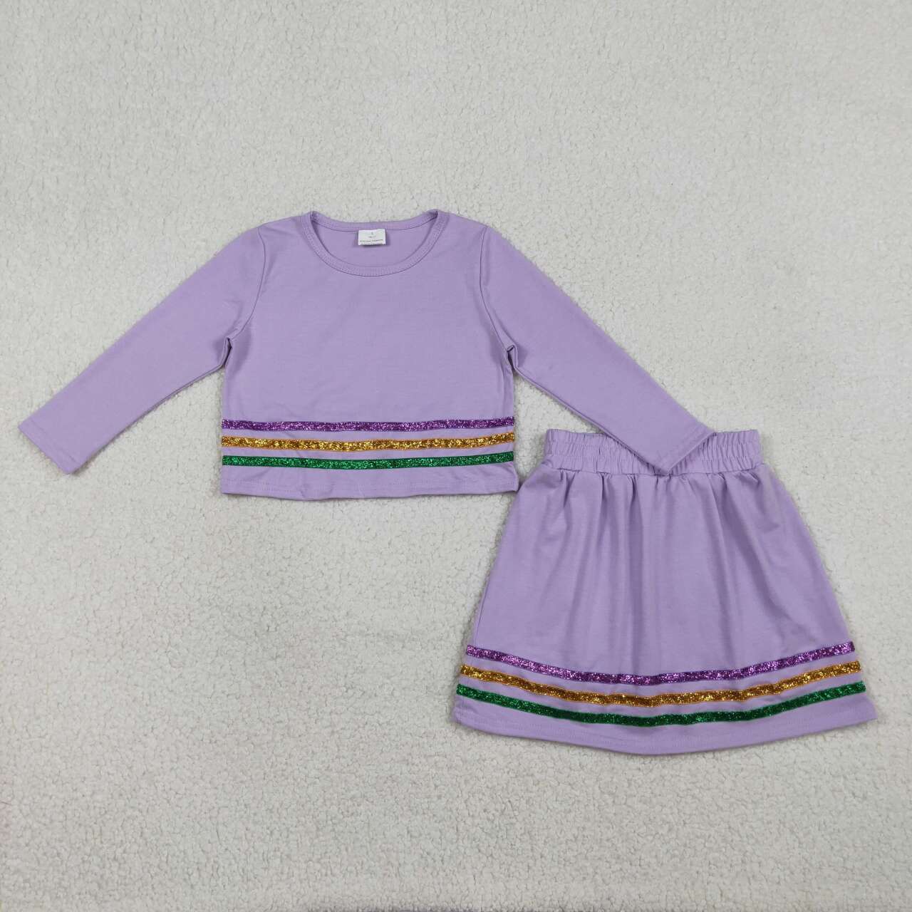 Mardi Gras kids girls long sleeve outfit