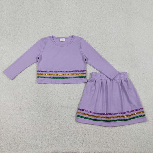Mardi Gras kids girls long sleeve outfit