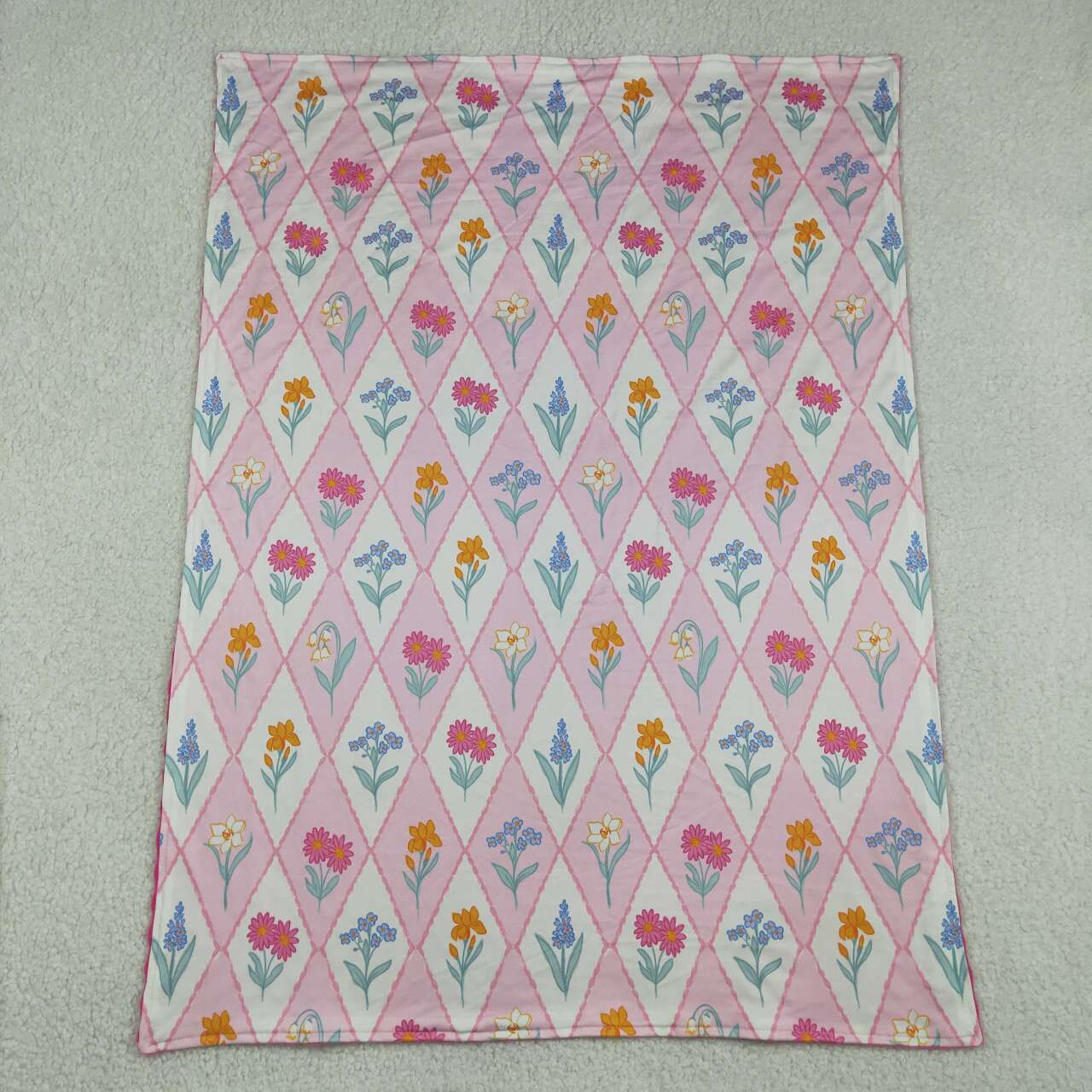 toddle kids flowers print soft blanket