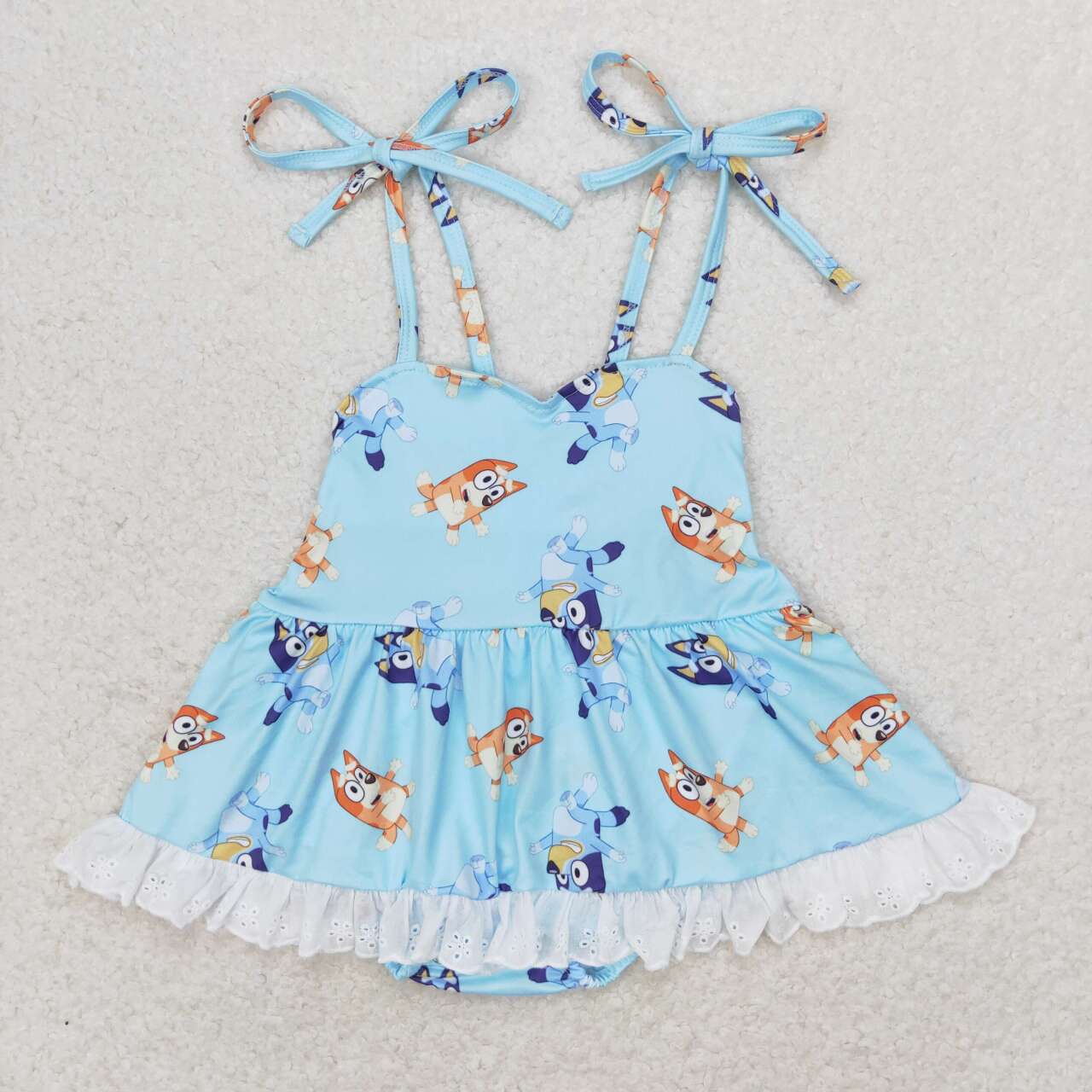 toddle baby girls blue cartoon dog romper