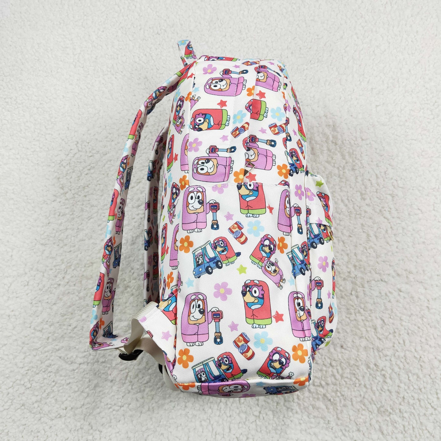 girls flower blue cartoon dog backpack