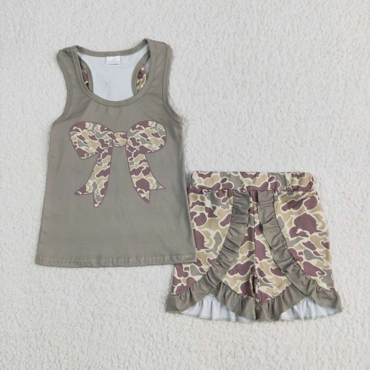 Baby girl  camo bow summer outfit