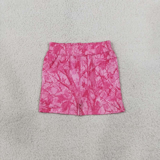 Toddle baby girls pink leaves summer shorts