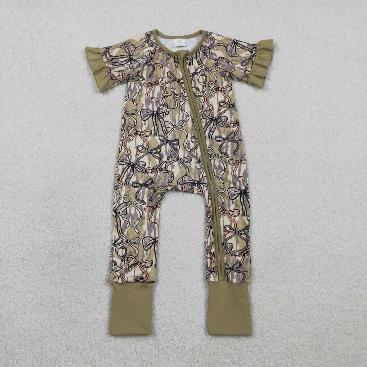 Camo bow design toddle baby summer romper