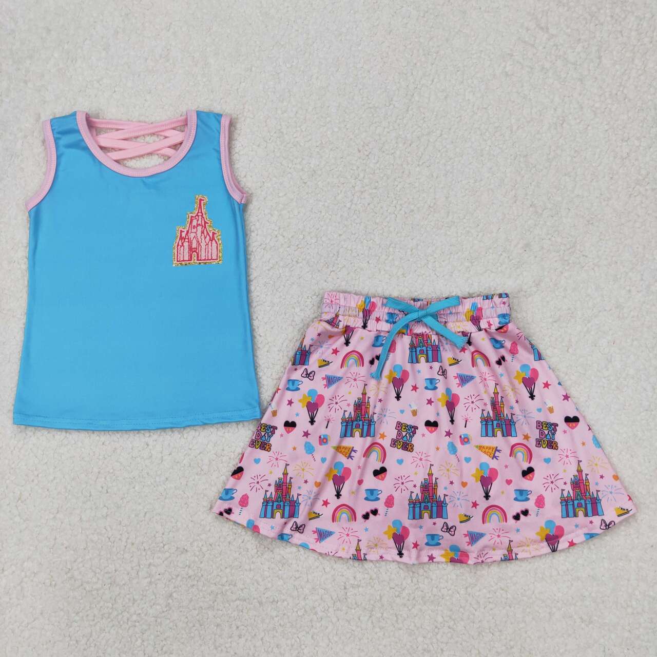 Toddle baby girl princess top matching skirt outfit