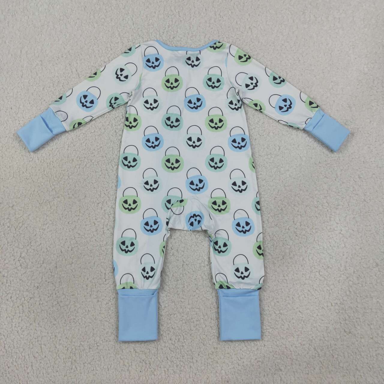 Toddle baby Halloween ghost pumpkin blue romper
