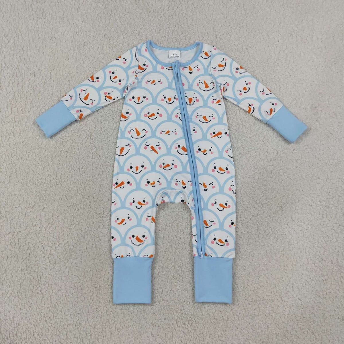 Toddle baby girl long sleeve christmas snowman romper
