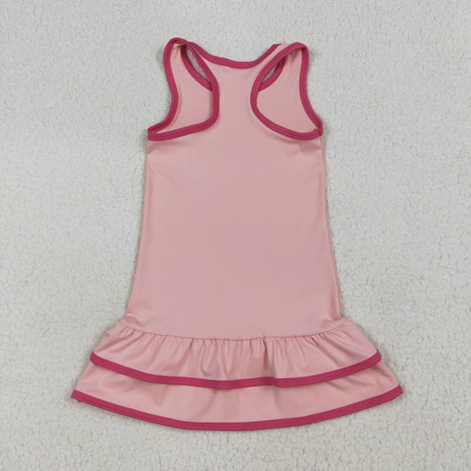 Baby girls pink active wear athletic summer yoga  dress