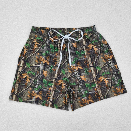 Adult man Hunting season camo print summer swim trunks