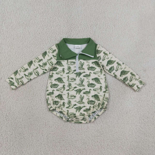 Toddle baby boy mallard duck print long sleeve romper