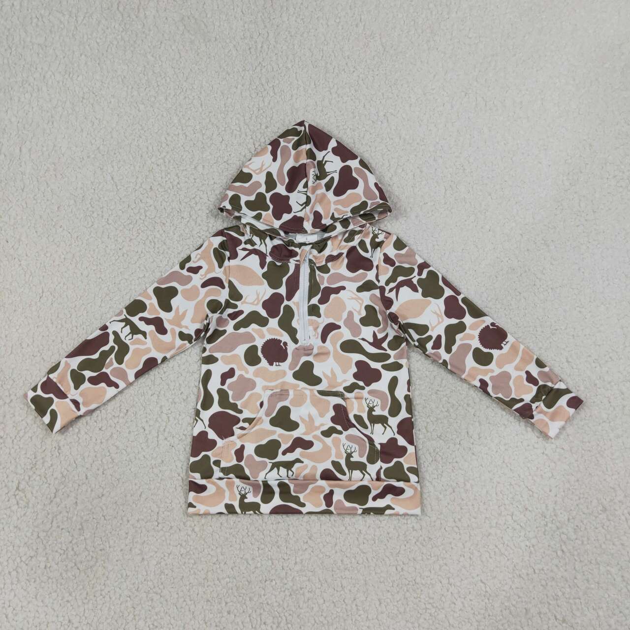 Mommy and Me deer Camo Long Sleeve hoodie Top