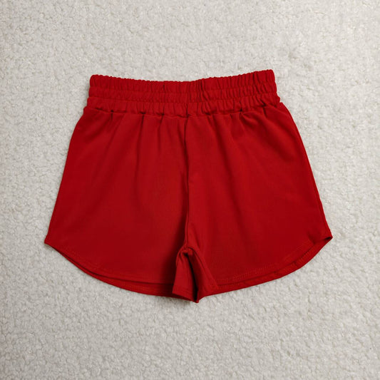 Toddle baby girls red color summer yoga shorts