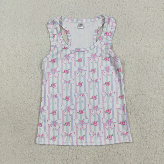 Toddle baby girl bow floral top shirt