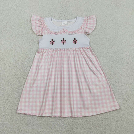 Easter cross toddle baby girls embroidery dress