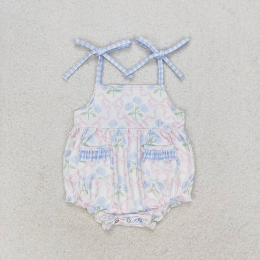 toddle baby girl floral pocket romper