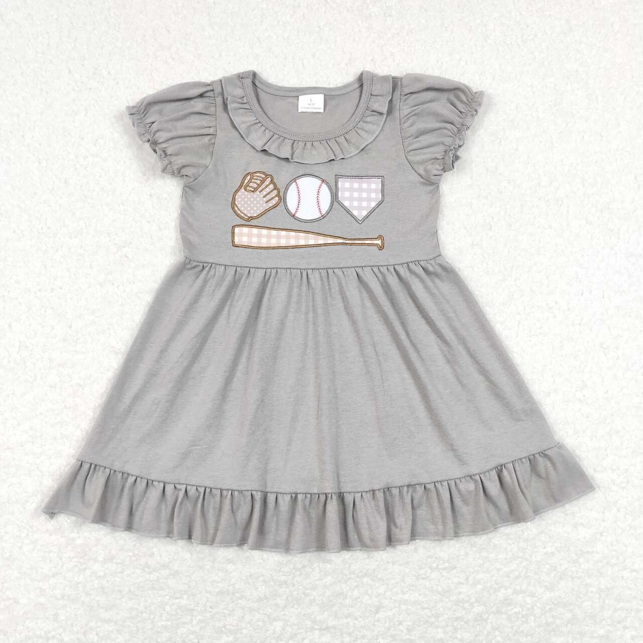 baby girls embroidery baseball dress