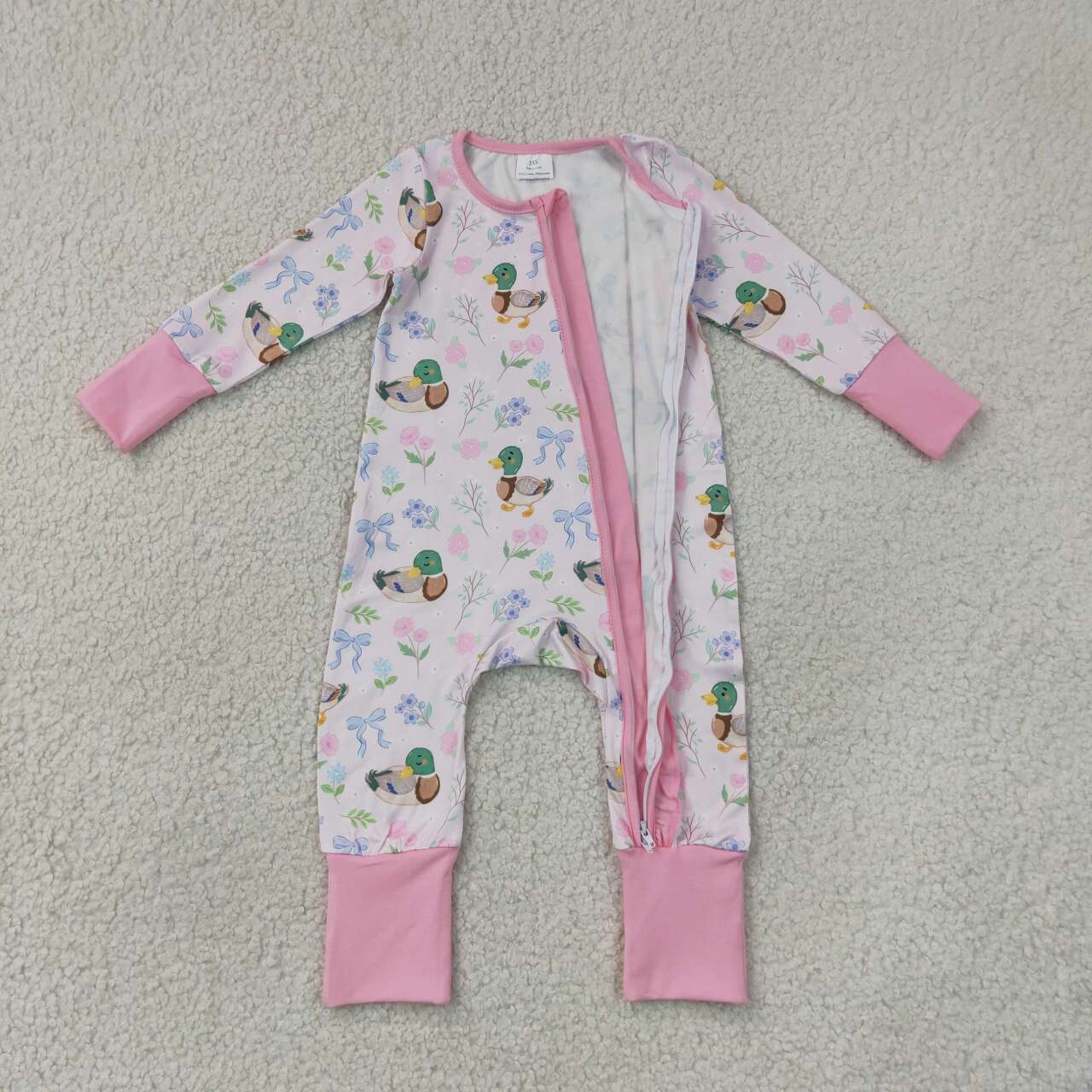 Toddle baby long sleeve mallard duck romper