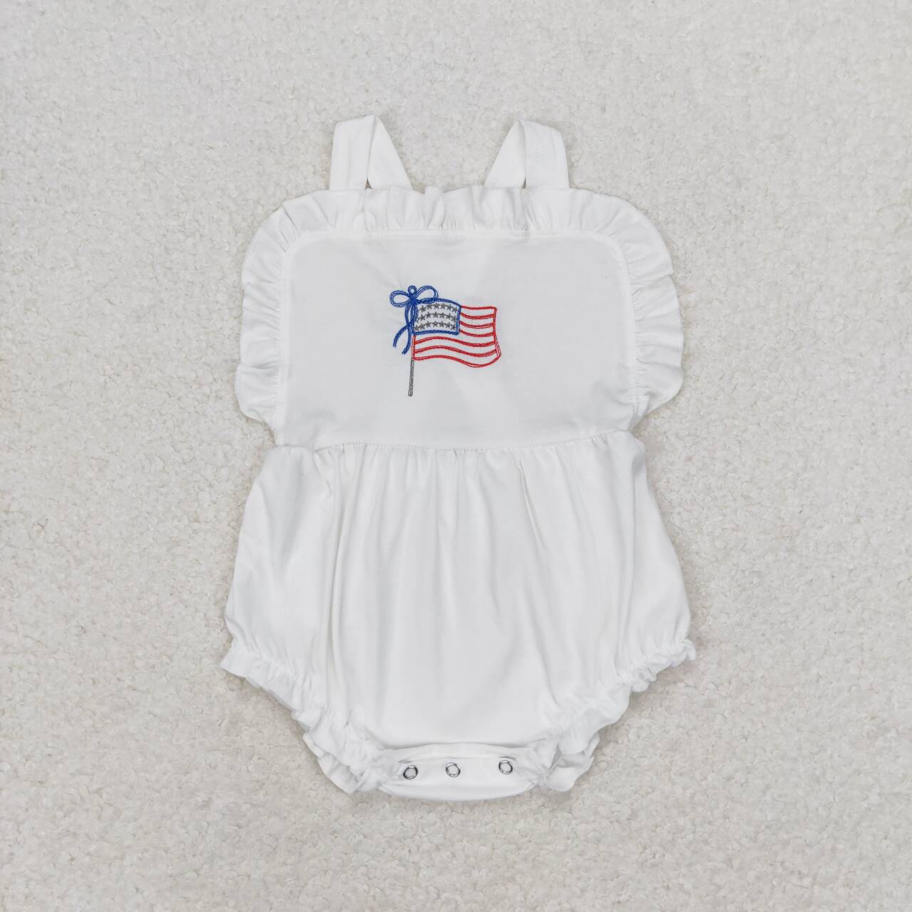 embroidery American flag baby girls july 4th romper