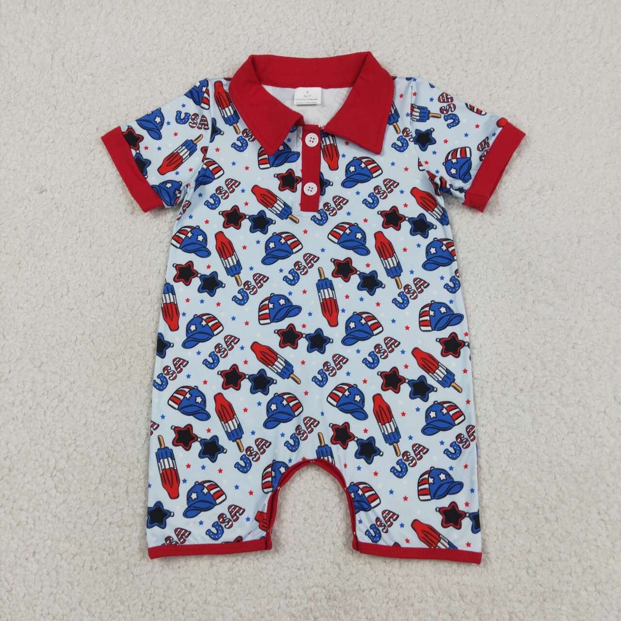 July 4th popsicle design baby romper