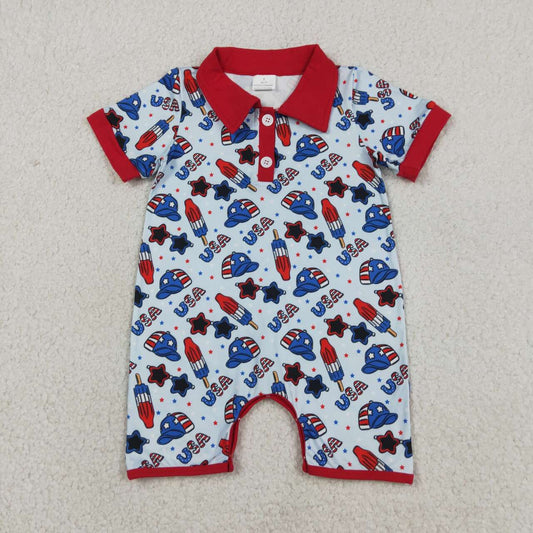 July 4th popsicle design baby romper