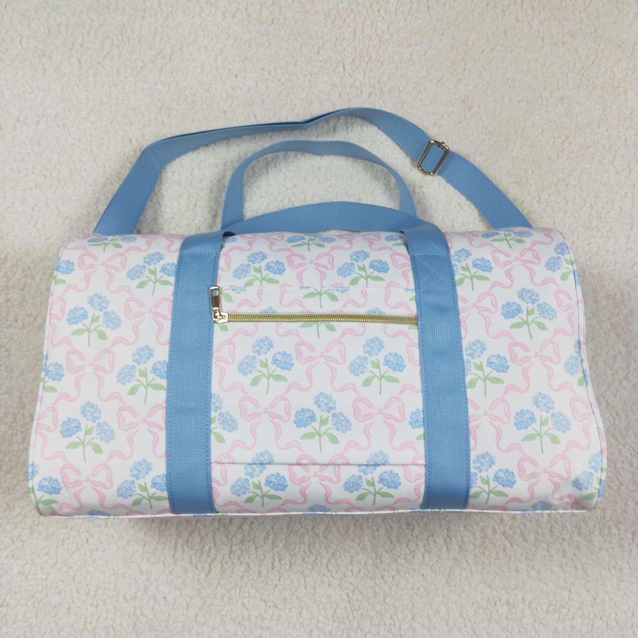 Floral design duffel bag sports bag
