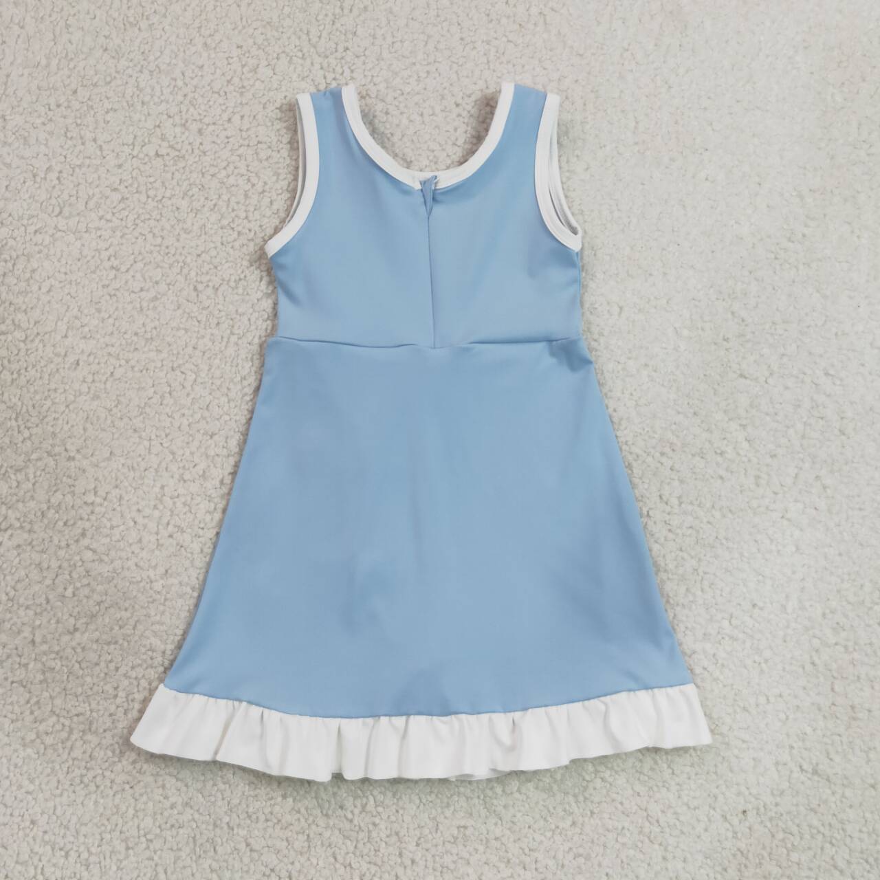 Blue white color girls summer yoga dress