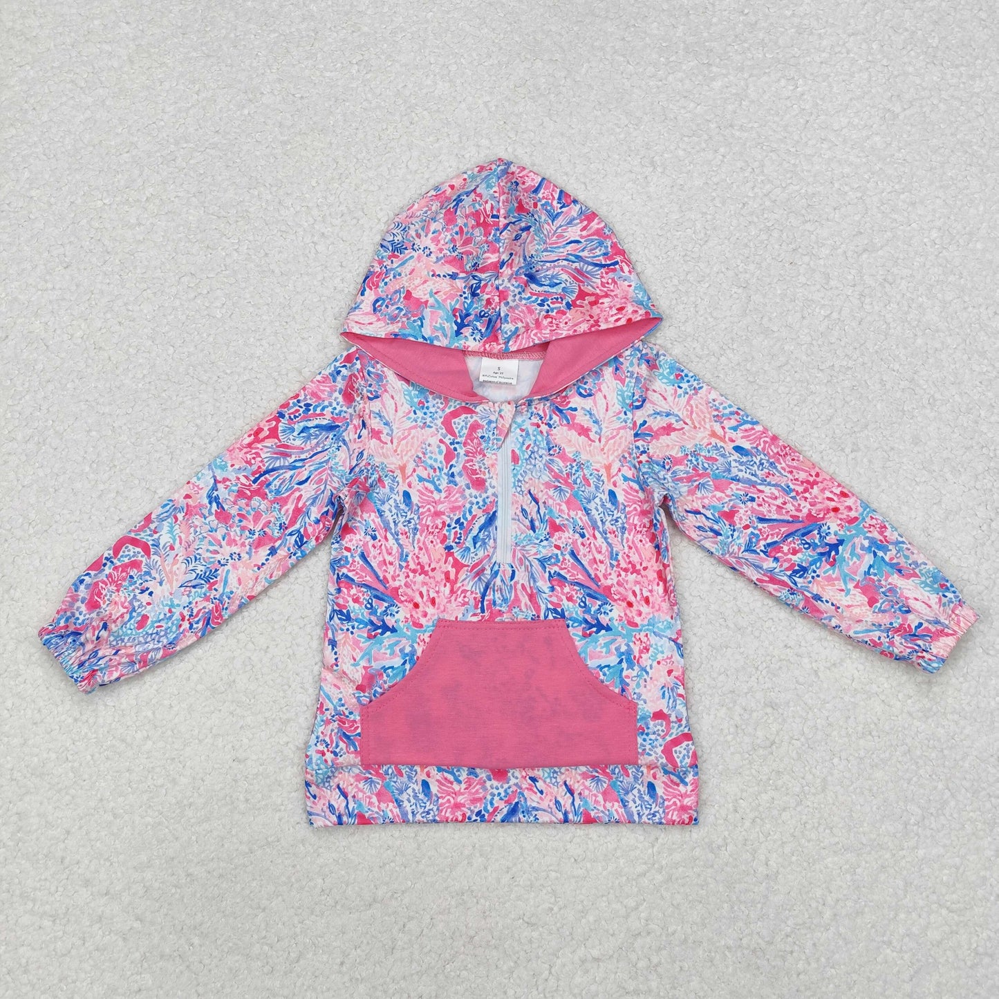 baby girls floral long sleeve hoodie top