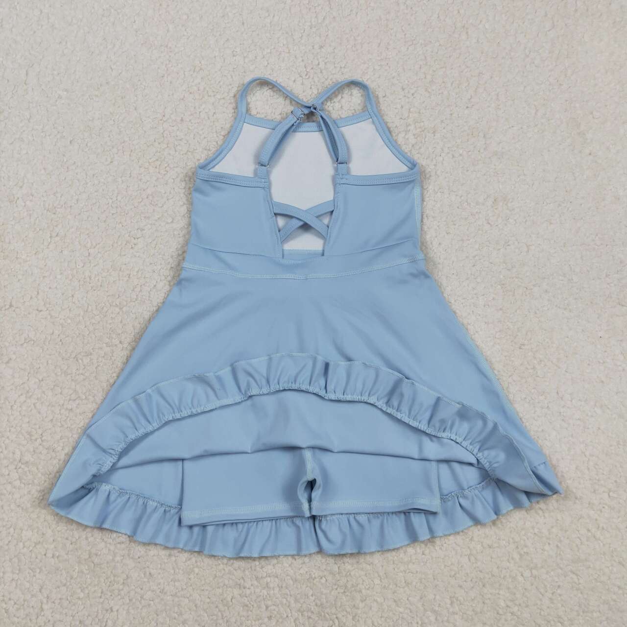 Sky blue color design girls yoga dress