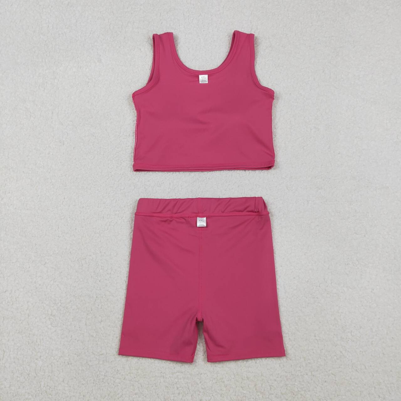 Baby girls hot pink active wear athletic summer yoga outfit