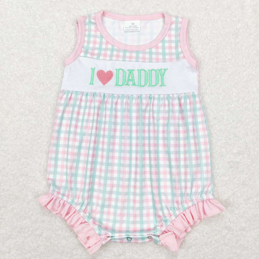 toddle girls I love daddy embroidery romper