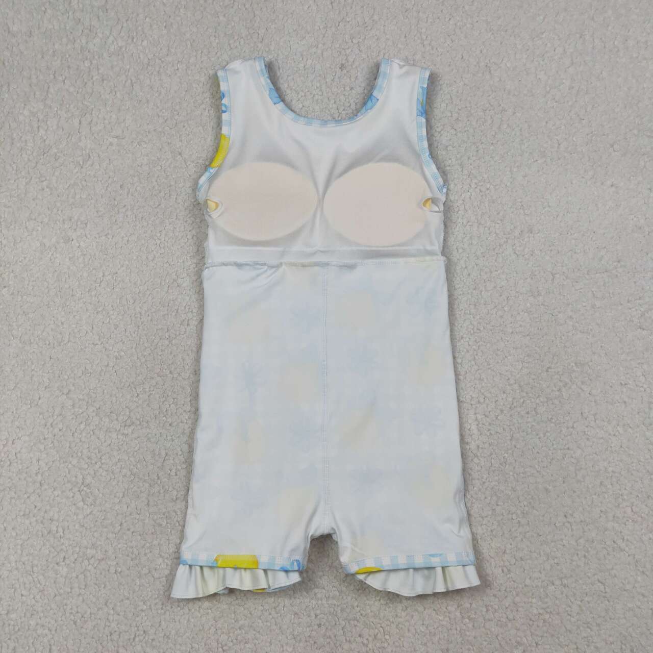 Blue bow lemon print girls summer dress