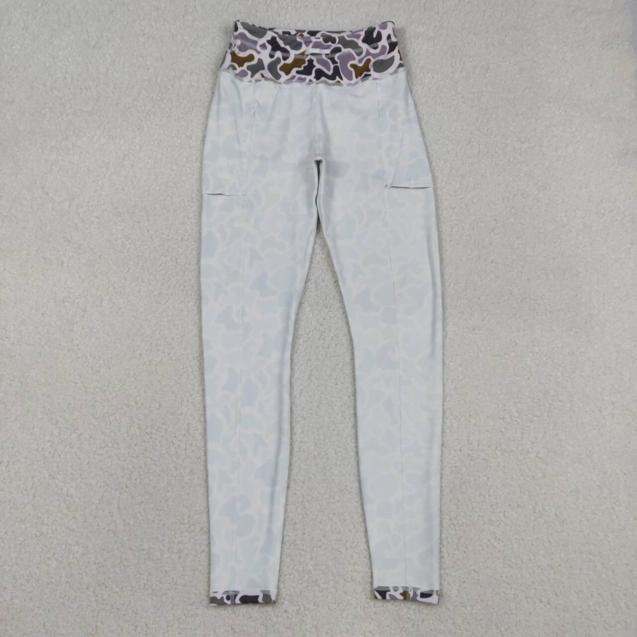 Adult women dark grey camo yoga legging pants