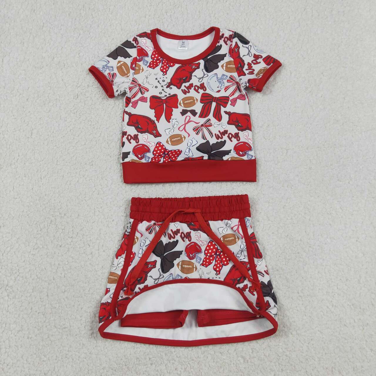 Football team design baby girl summer yoga outfit