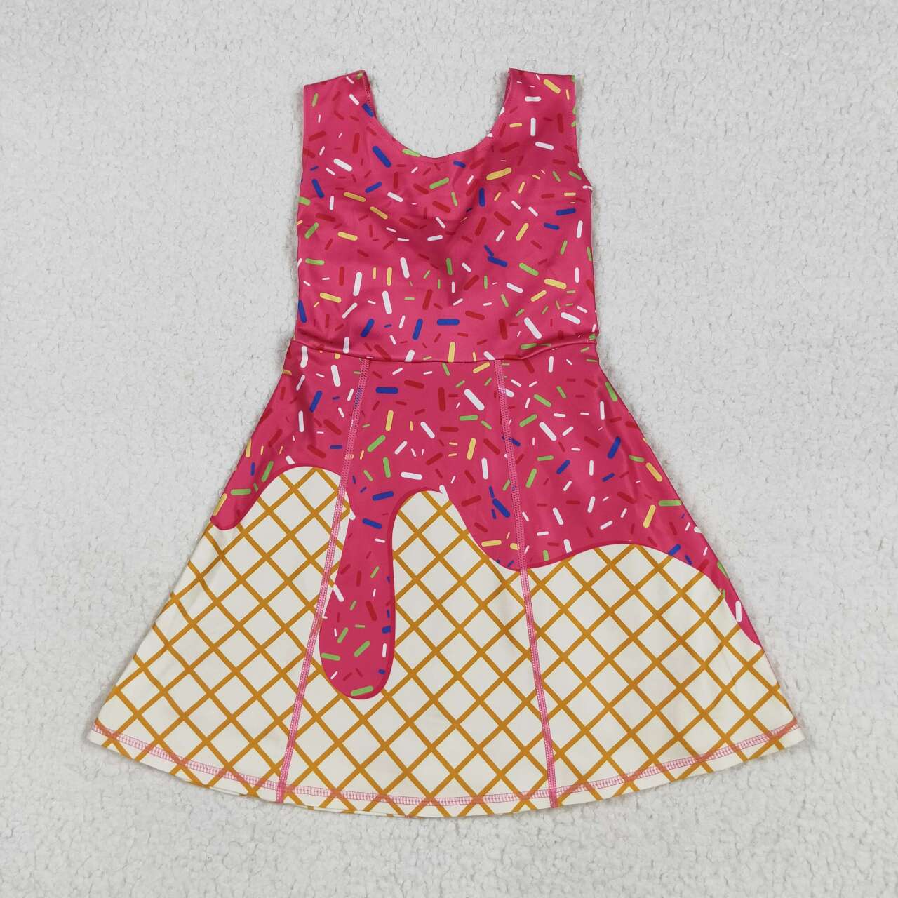 Baby girls hot pink active wear athletic summer yoga lace ruffle dress
