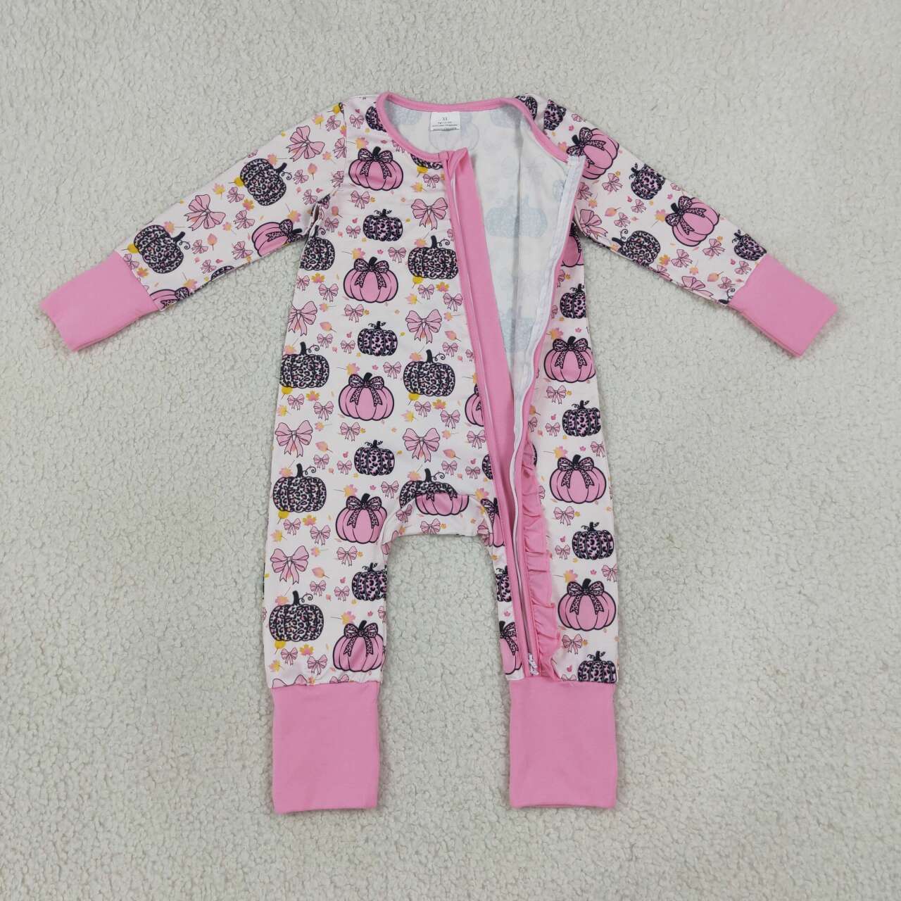 Toddle baby girl pumpkin print long sleeve romper