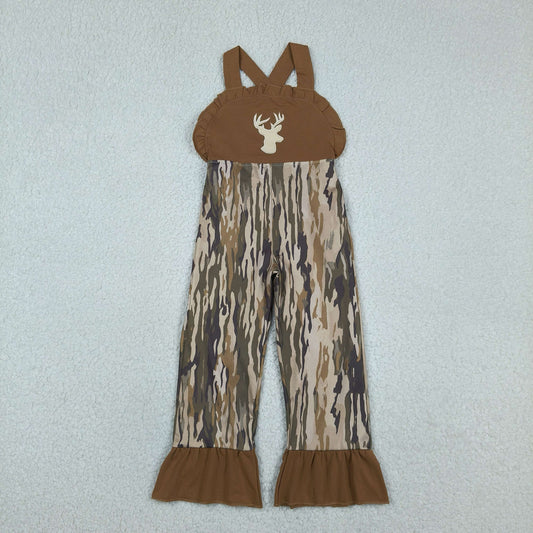 Toddle girls embroidery deer camo design jumpsuit