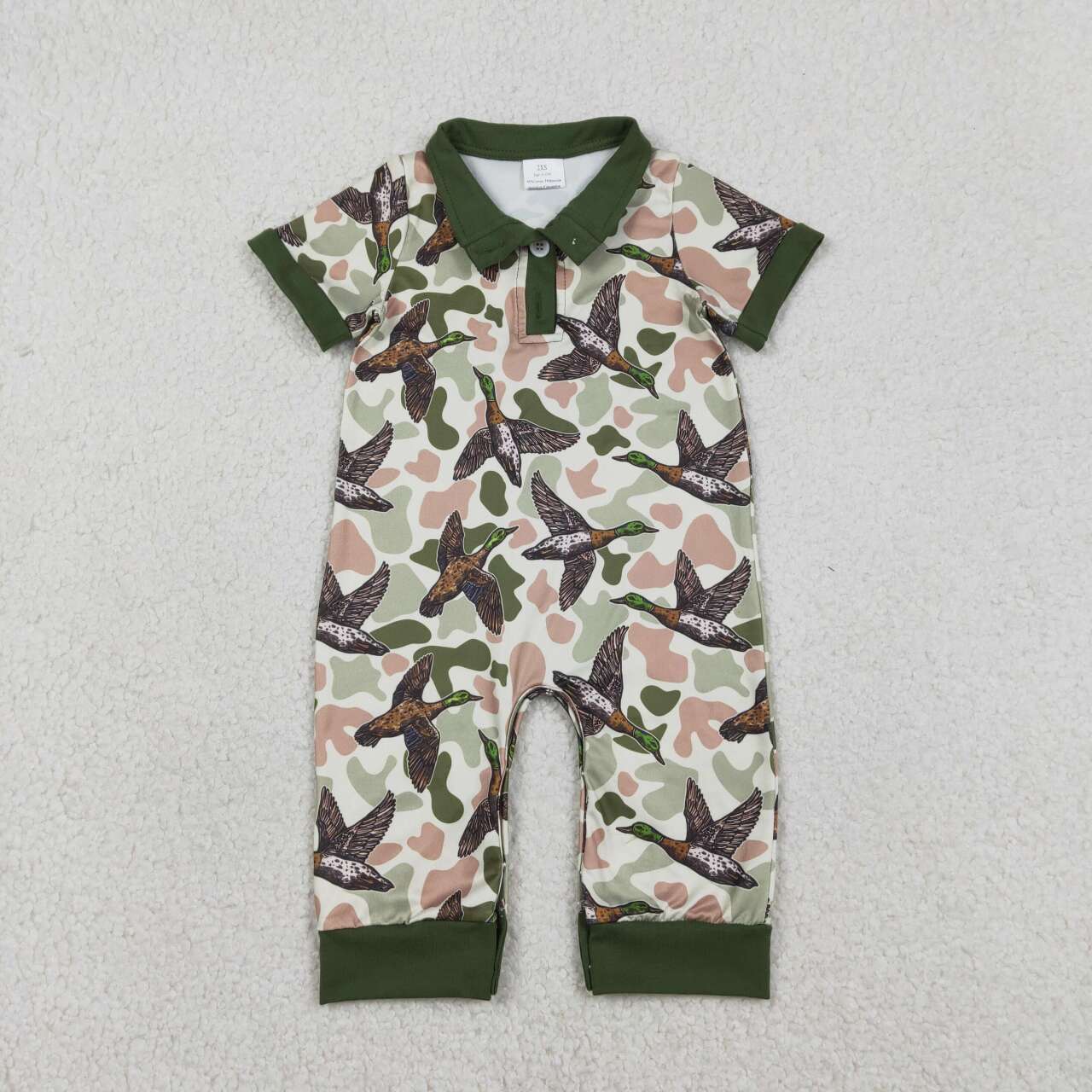 Mallard duck toddle baby short sleeve polo romper