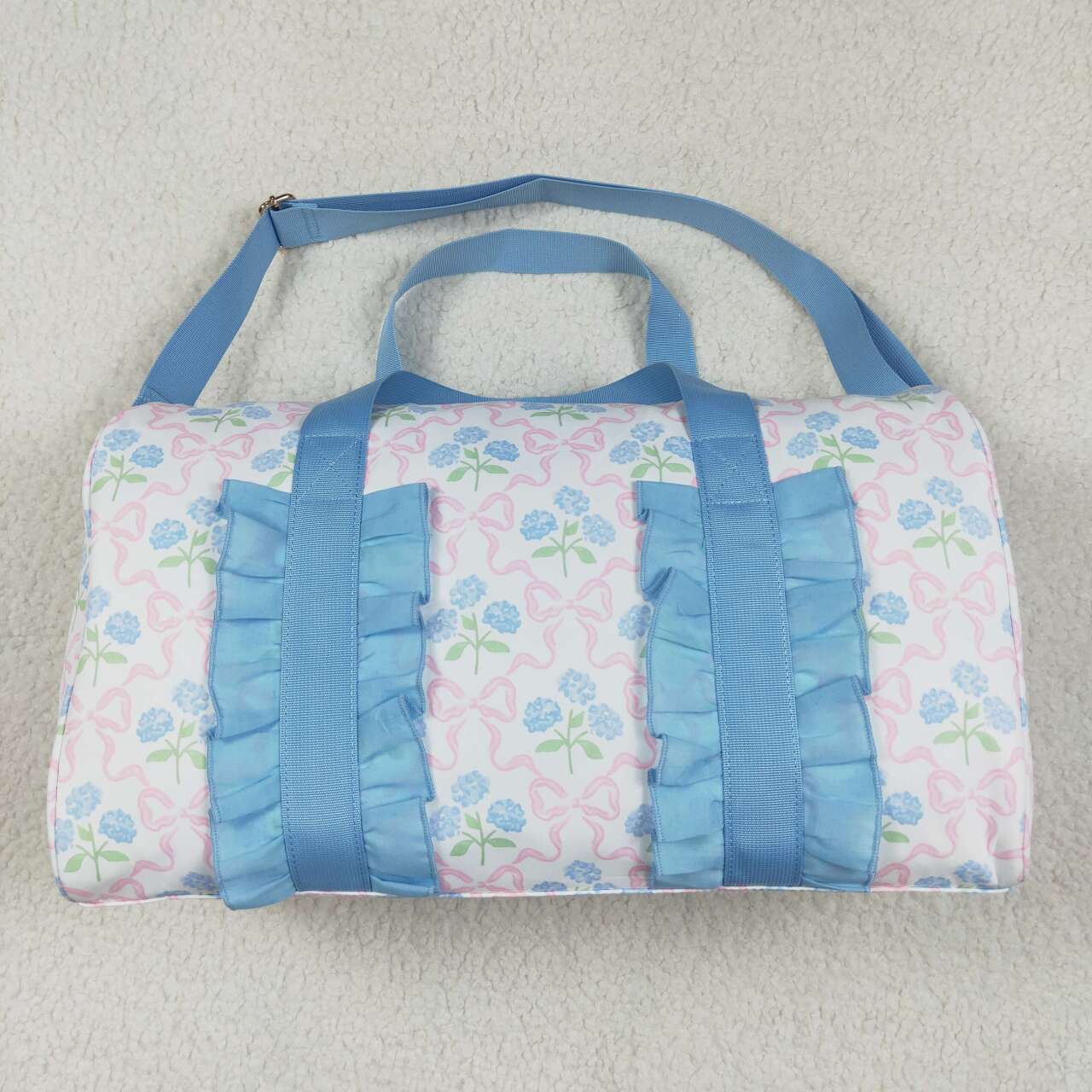 Floral design duffel bag sports bag