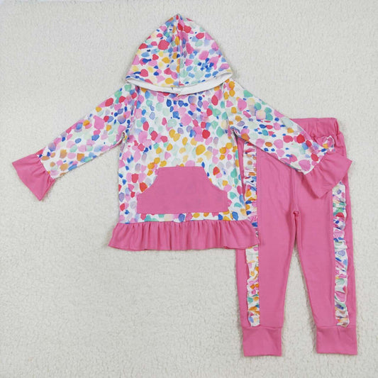 Colorful cheetah hoodie top matching leggings boutique set