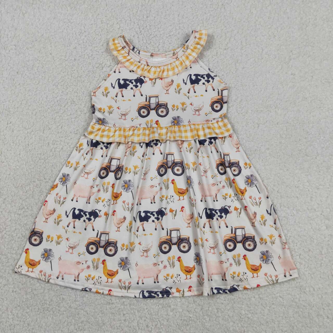 Farm chicken tractor design girls summer dress