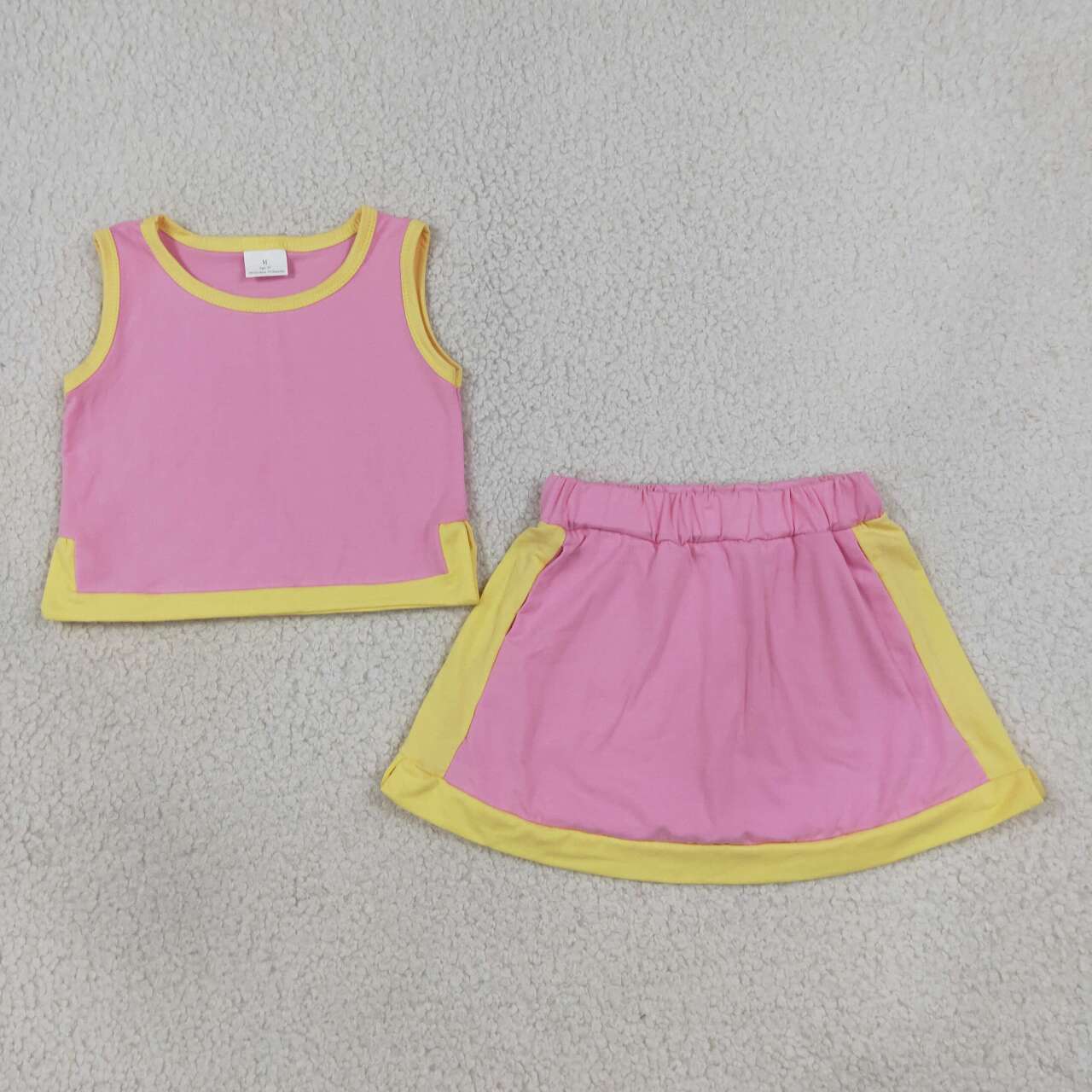 Pink top matching skorts girls summer  outfit