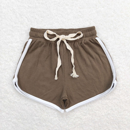 toddle girls dark brown summer cotton shorts