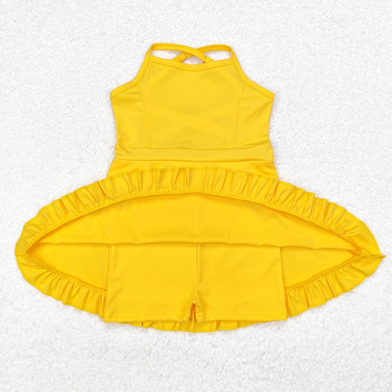 children baby girls yellow active wear athletic dress preorder